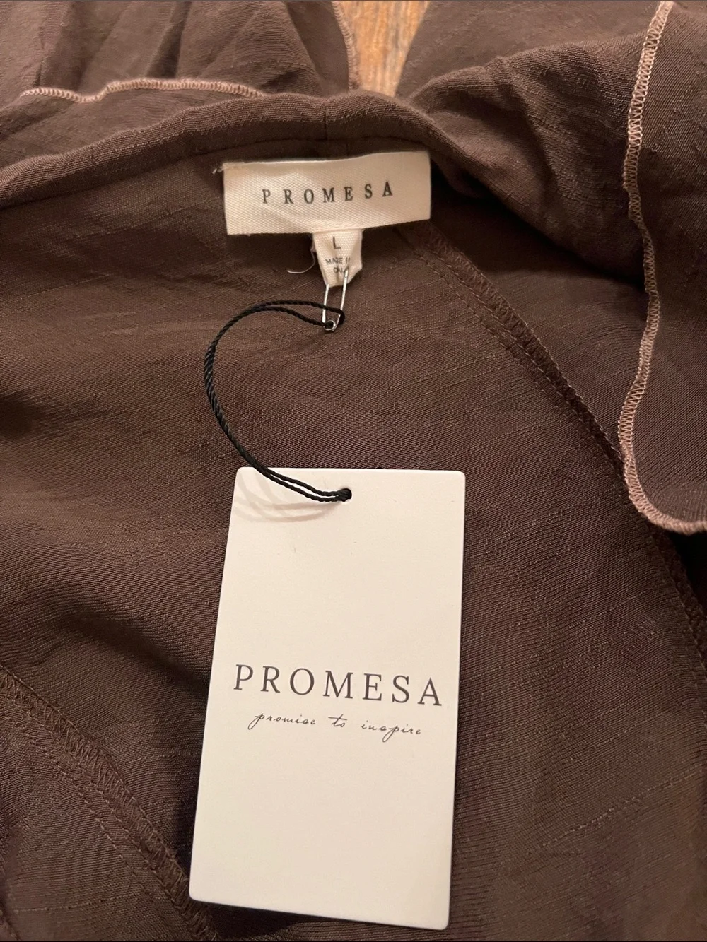 Brown Ruffled Duster Cover-Up Waterfall front Size L